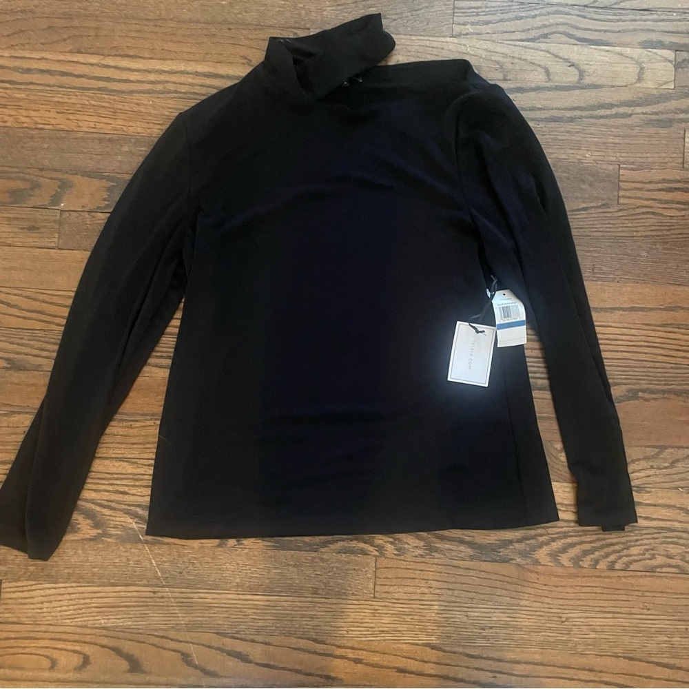 NWT  1. State Elmo One Shoulder Knit Top Black Size XL
